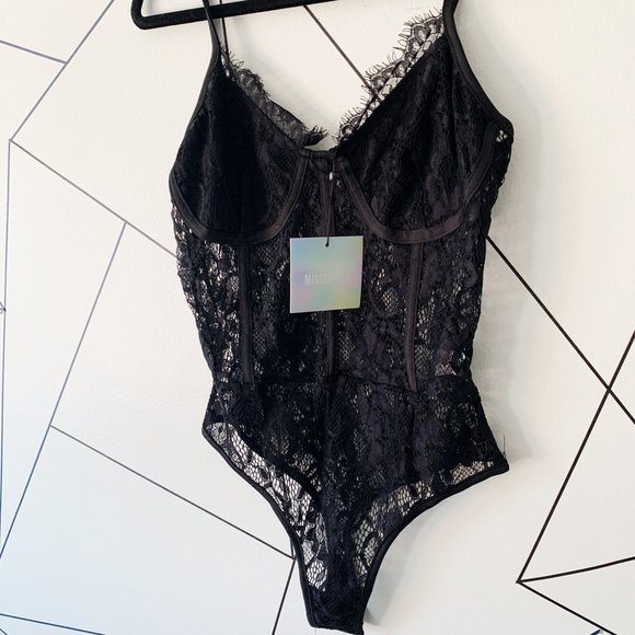 Missguided Tops - Black Lace Bodysuit | NWT
